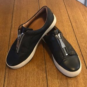 Frye front zip leather sneakers